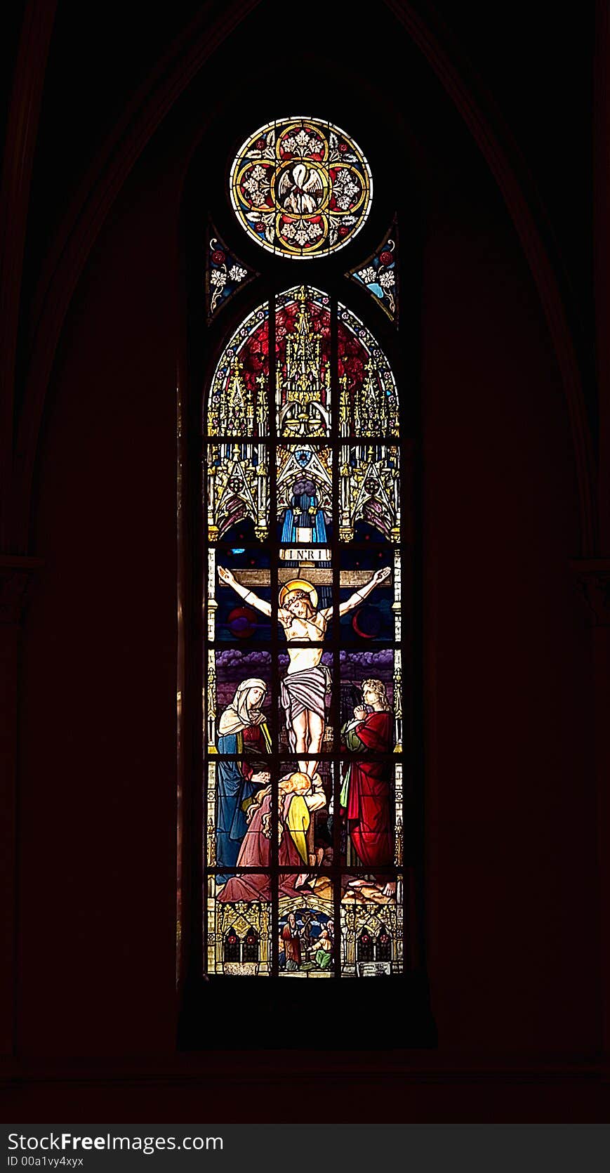 Church Window pane - Crucifixion of Jesus Christ