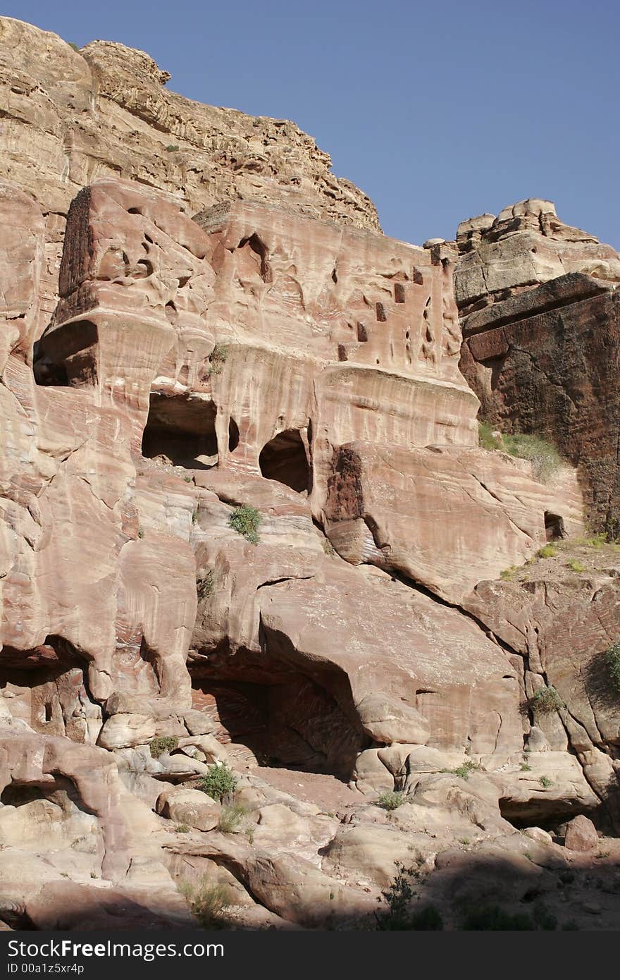 Ancient tombs in Petra, Jordan