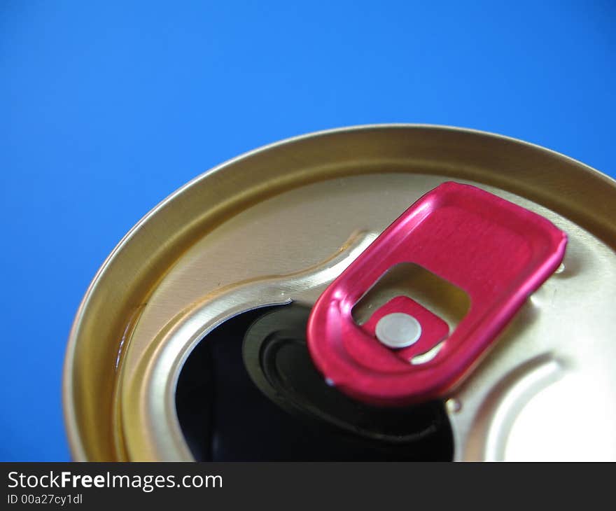 Aluminium can on a blue background