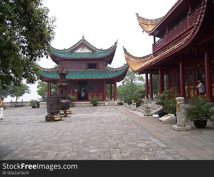 Bhuddist tea house and temple