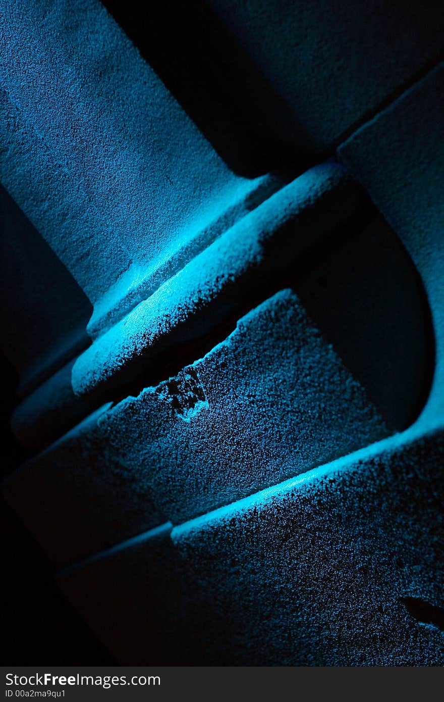 Column of the former Masonic Temple in Toronto, Canada lit by blue light. Column of the former Masonic Temple in Toronto, Canada lit by blue light