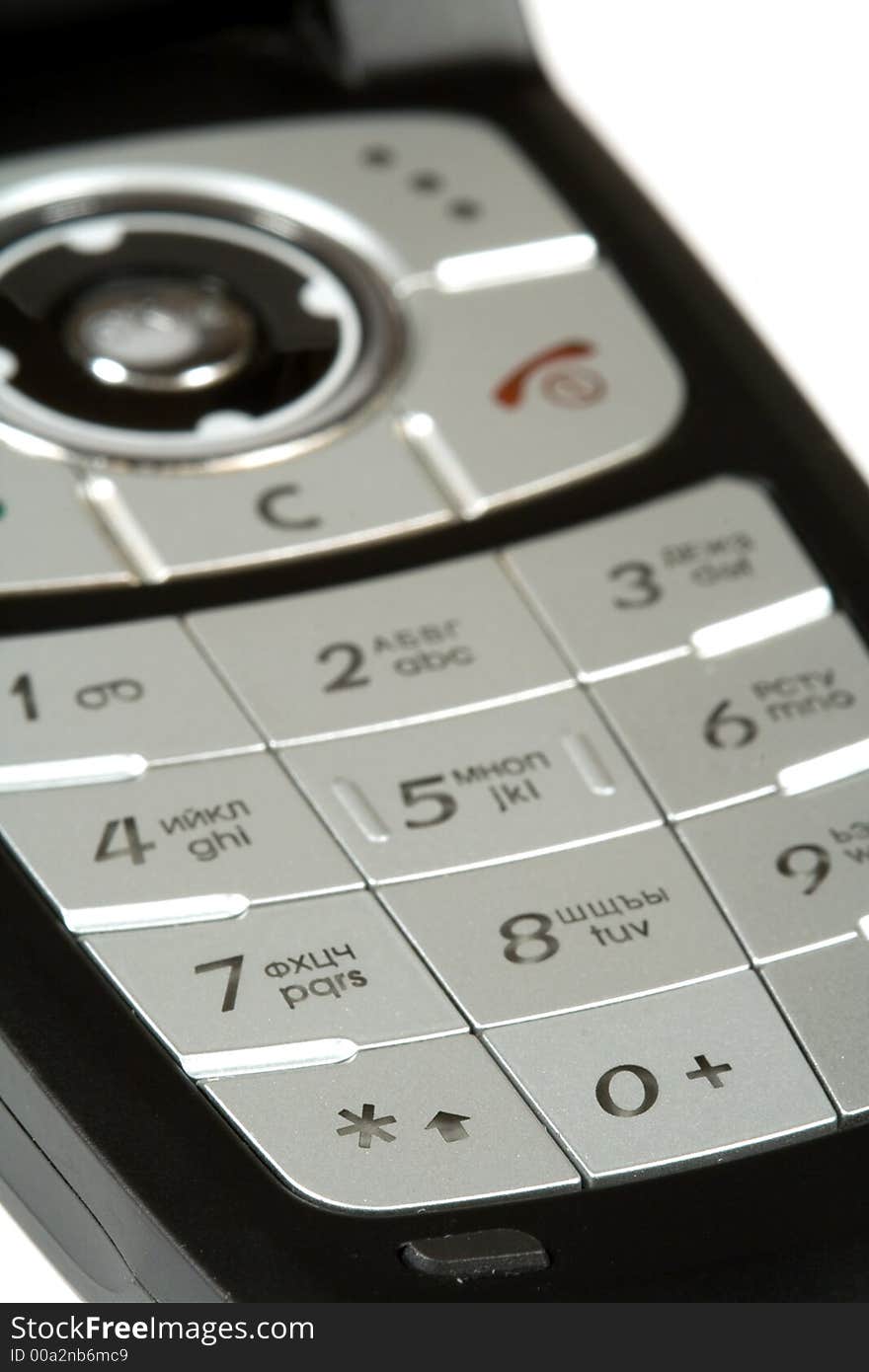 Cell phone keyboard, close up