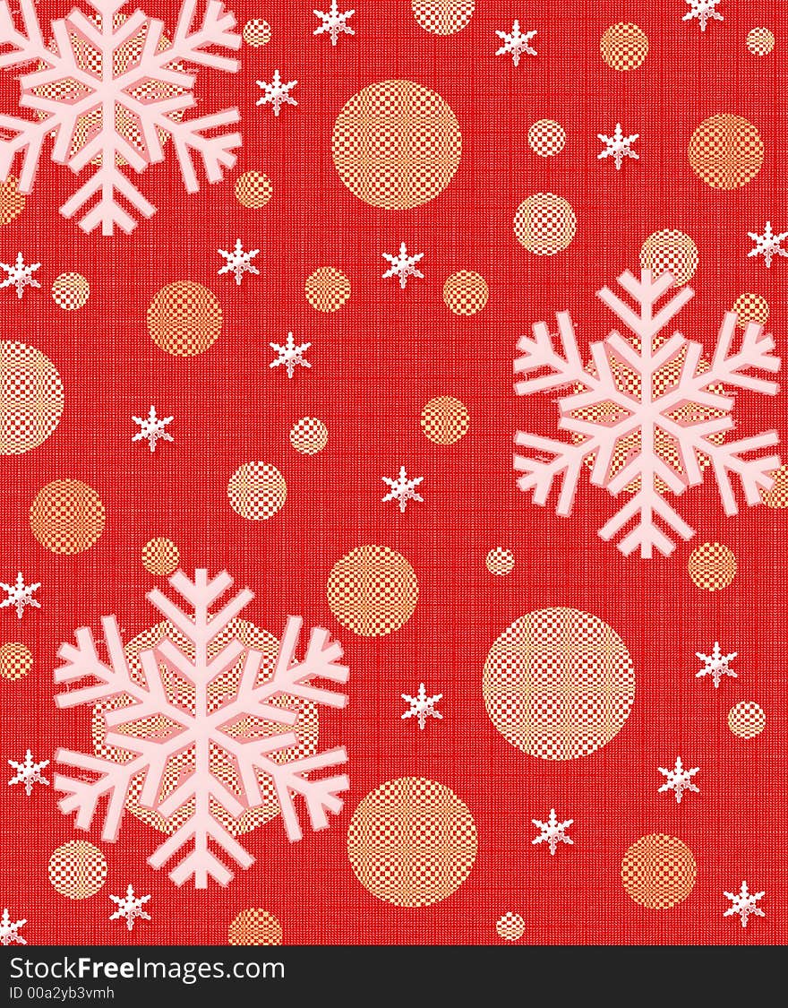 Winter themed snowflakes background with a visible texture illustration