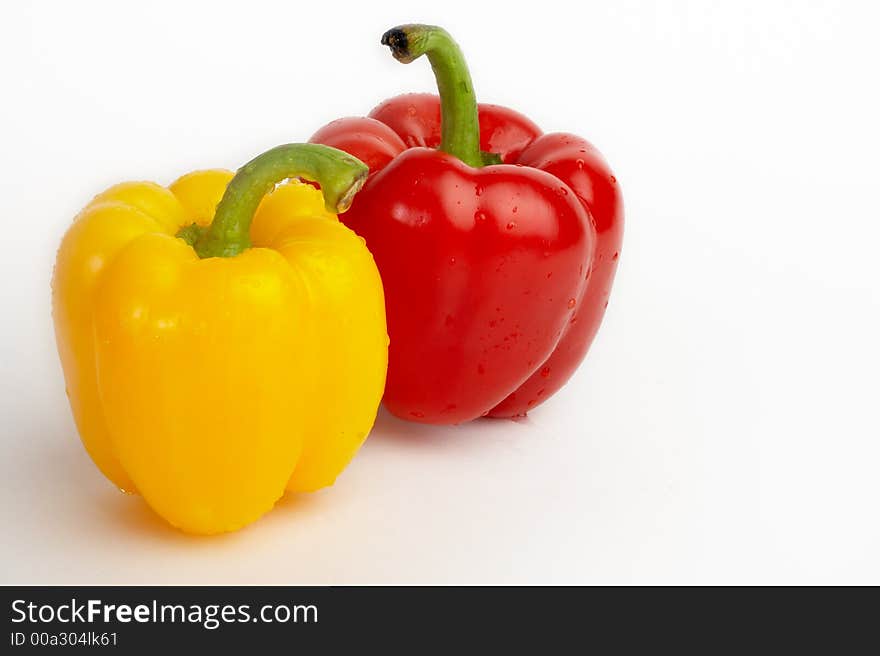 Yellow and red sweet pepper