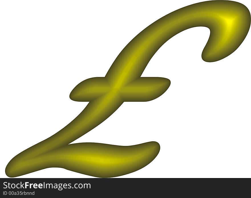 Pound symbol designed with colours.