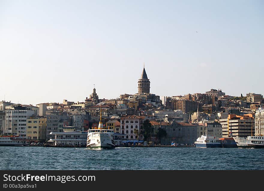 View of the bosporus and galata tower