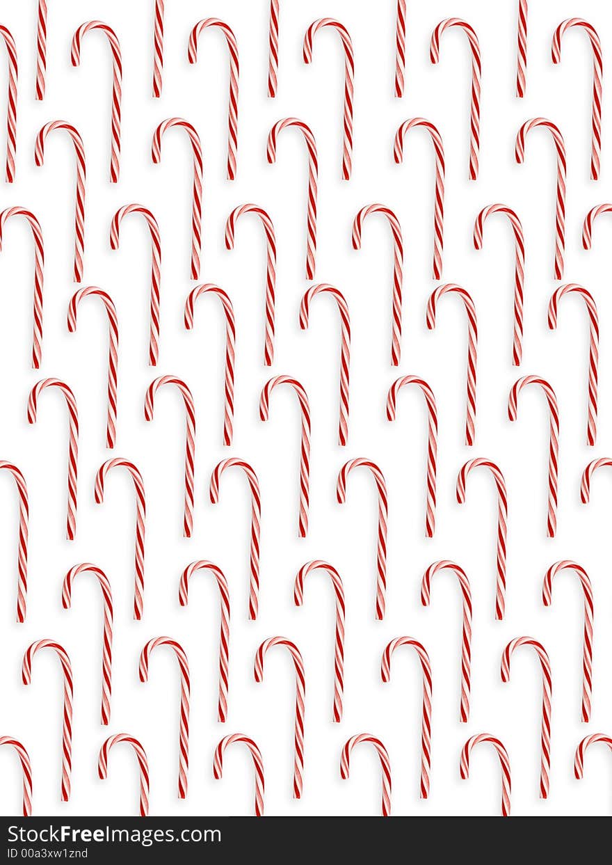 9x12 repeating background of candy canes on white. 9x12 repeating background of candy canes on white