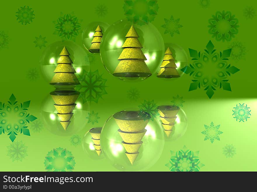 Computer generated illustration of christmas trees. Computer generated illustration of christmas trees