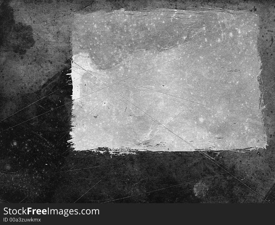 Mixed media illustration of blank grunge paper in B & W. Mixed media illustration of blank grunge paper in B & W