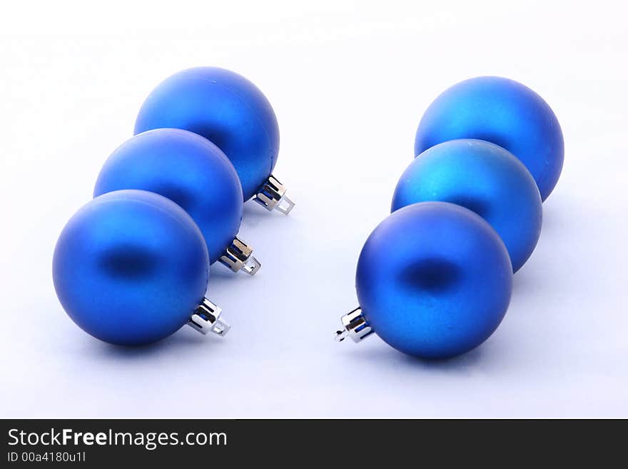 Blue christmas balls