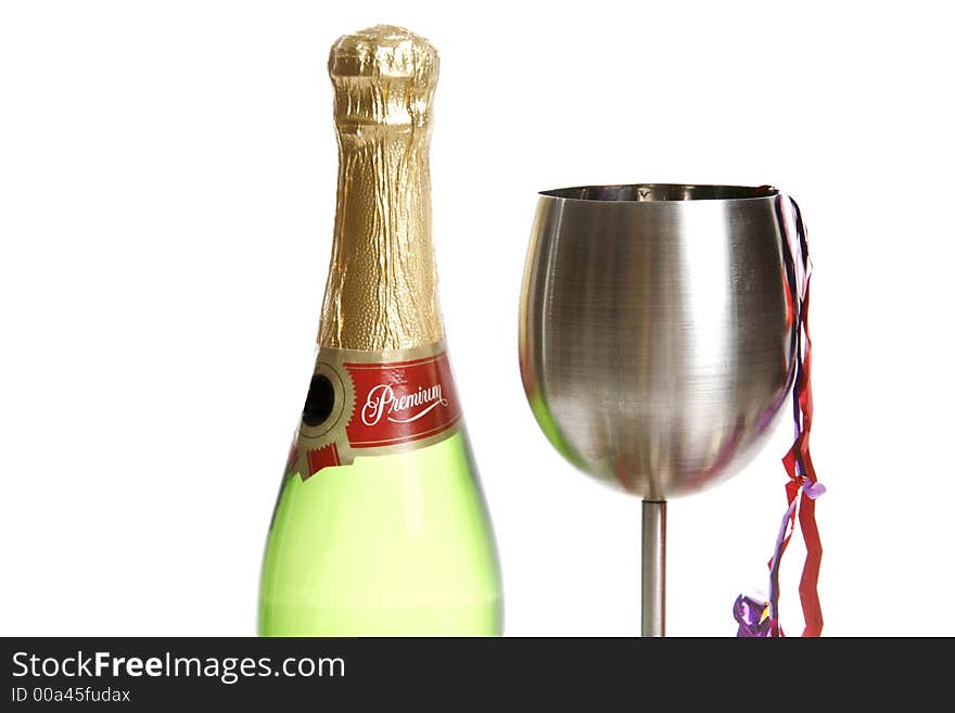 Bright and colorful party scene with champagne. Bright and colorful party scene with champagne