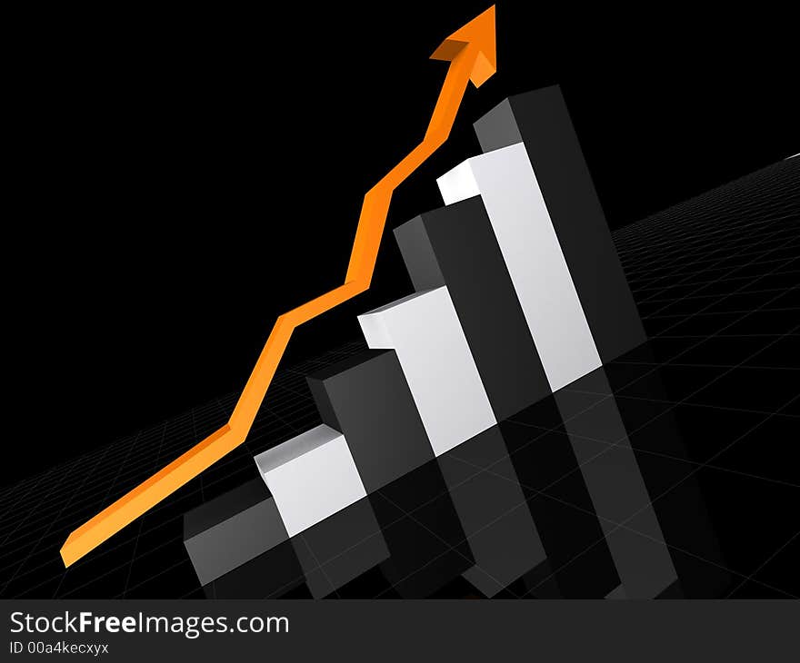 3d rendered illustration of a statistic. 3d rendered illustration of a statistic