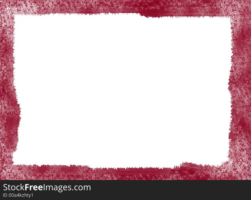 A red frame with flowers on a white background. A red frame with flowers on a white background