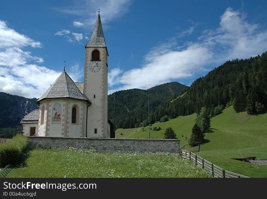 Beautiful church in Val Pusteria , Italy. Beautiful church in Val Pusteria , Italy