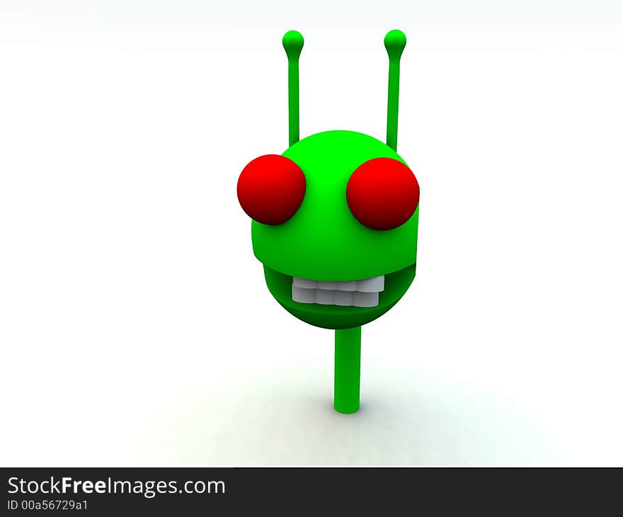 A computer created image of a alien a traditional little green man. A computer created image of a alien a traditional little green man.