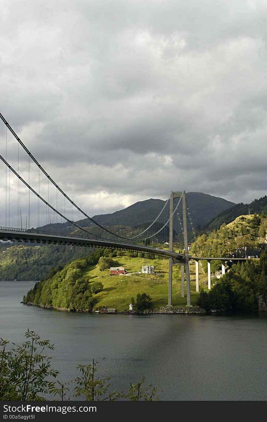 Picture of viaduct over fjord in Norway. Picture of viaduct over fjord in Norway.