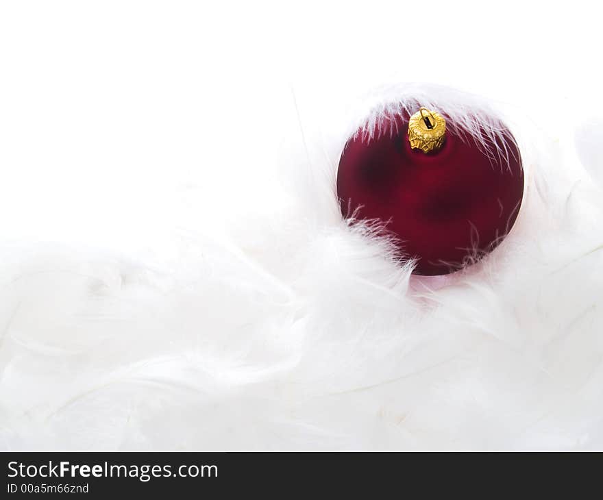 Isolated red ornaments in  feathers