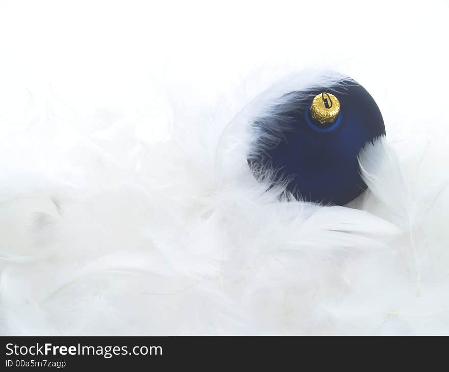 Blue ornaments in  feathers