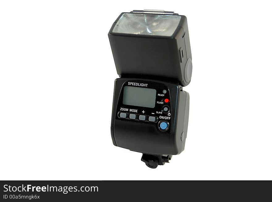 Photographed external camera speed light.