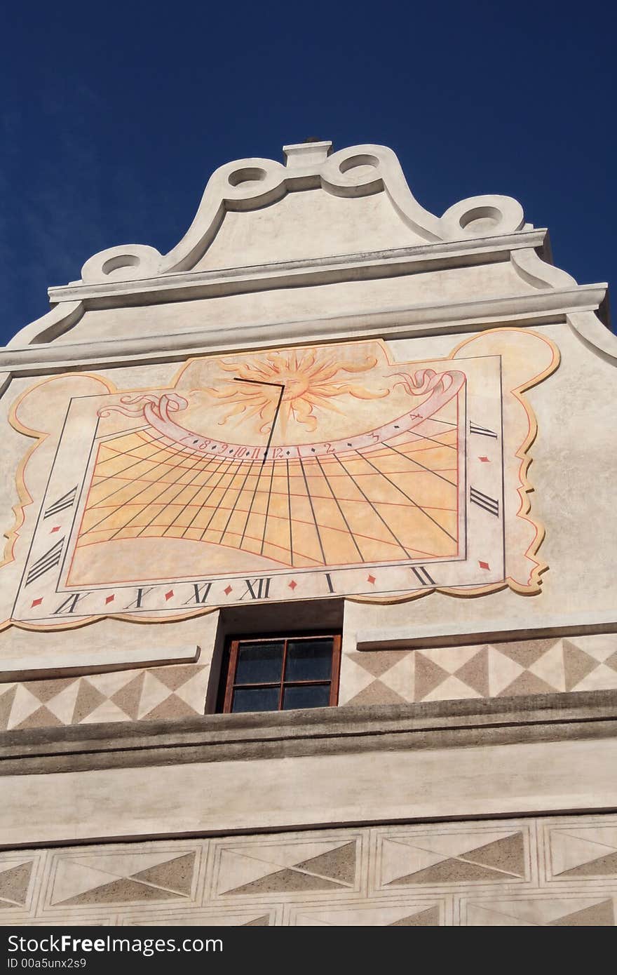 Old sun clock in south Bohemia