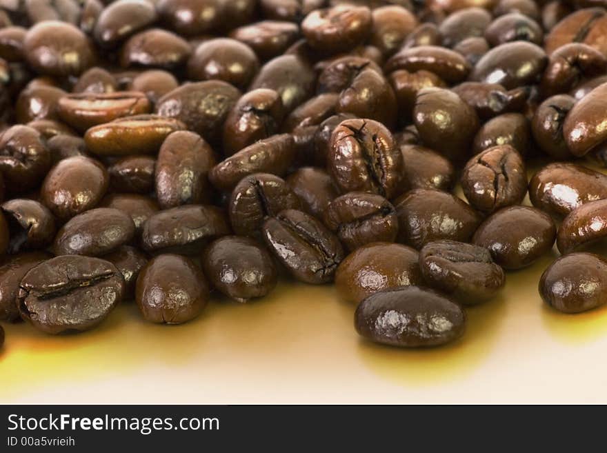 Coffee Beans On Gold