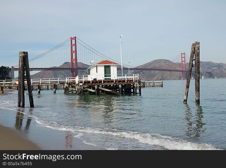 The Golden Gate bridge at San Francisco bay.