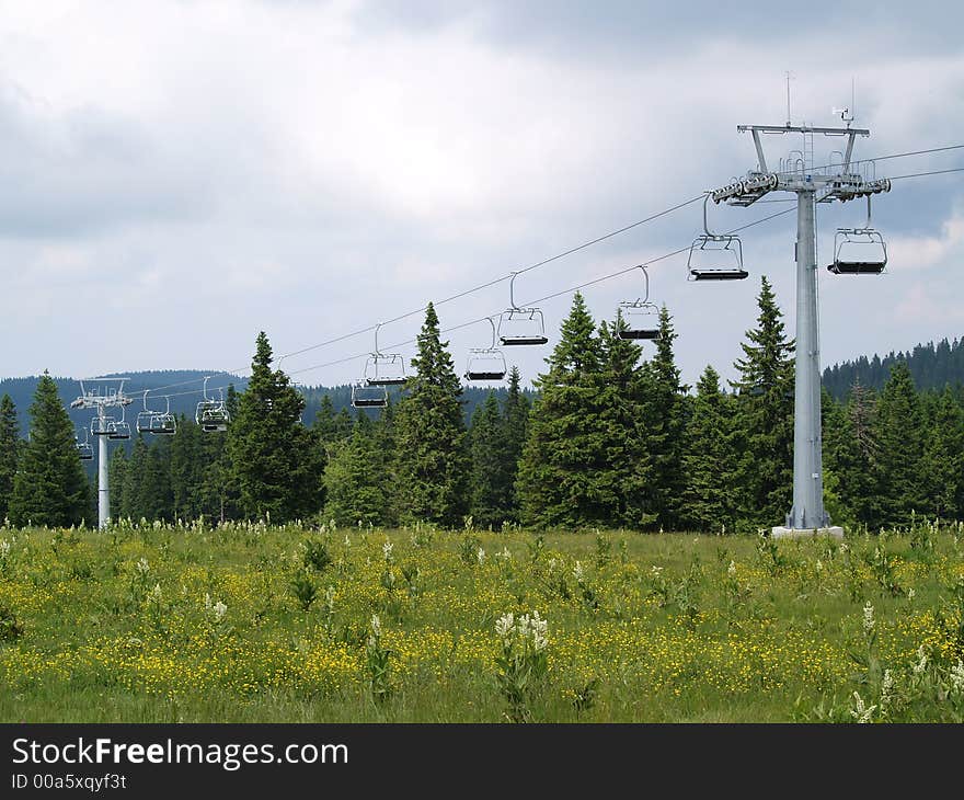 Ski Lift In Summer