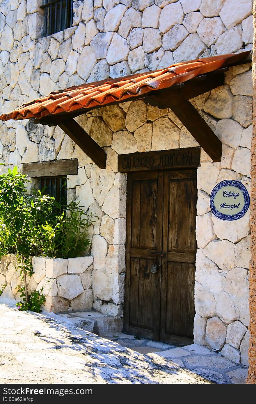 Exterior of a charming little old building in Mexico. Exterior of a charming little old building in Mexico.