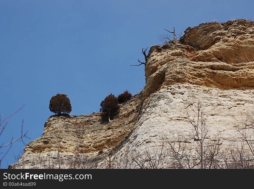 A Cliff alongside the mississippi river. A Cliff alongside the mississippi river.