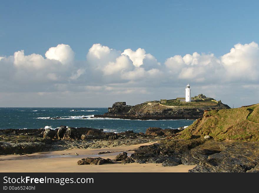 A light house on an island