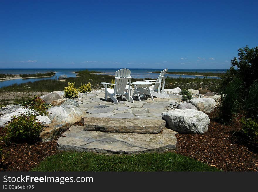 Water, Rock, Chairs