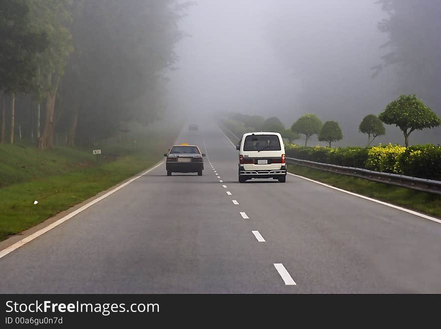 An highway view with cars in asia country.