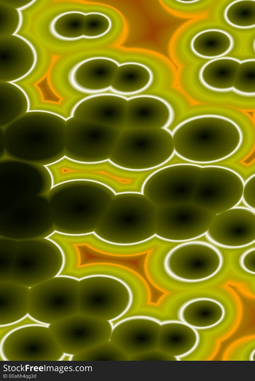 Computer generated background of abstract green circles