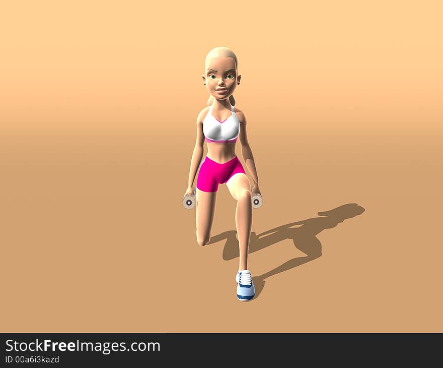 Fitness girl : Legs and Butt, 3d generated picture