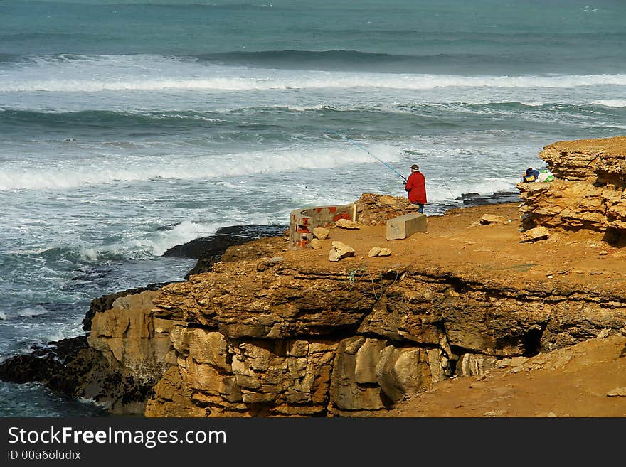 Fishermen on fishing relaxing momment. Fishermen on fishing relaxing momment