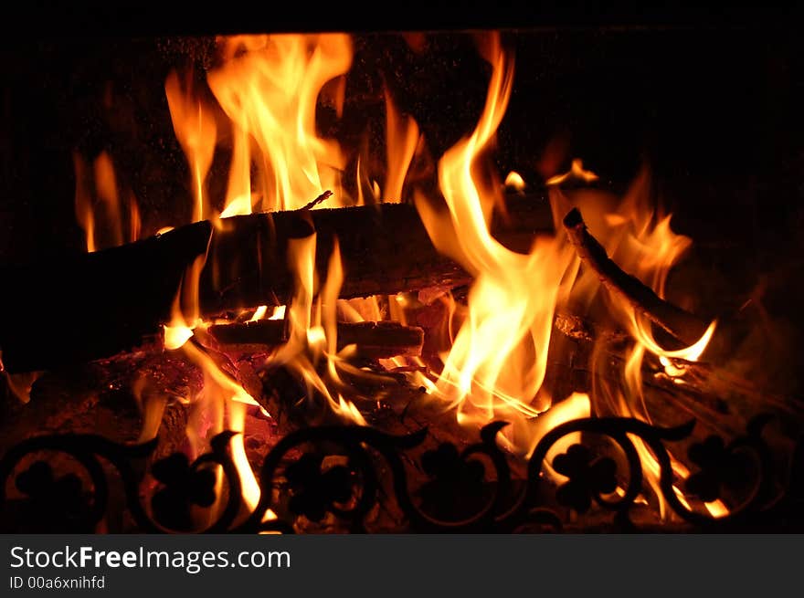 Close shoot on fireplace.Dancing Flames. Close shoot on fireplace.Dancing Flames.