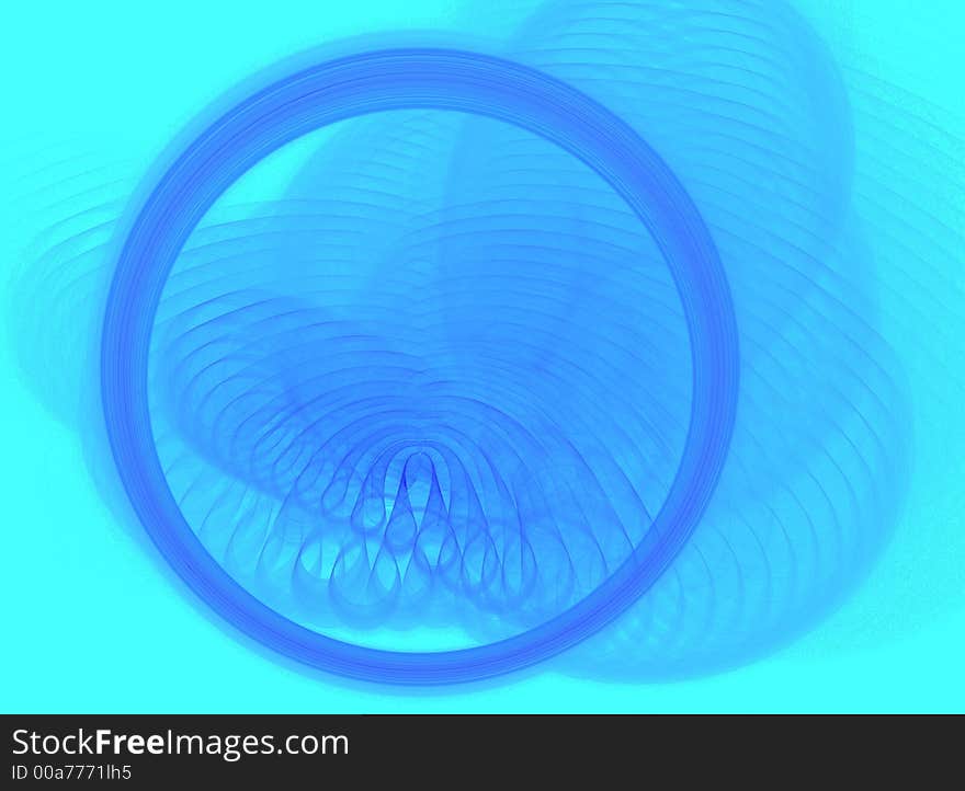 Blue circle, abstract fractal background