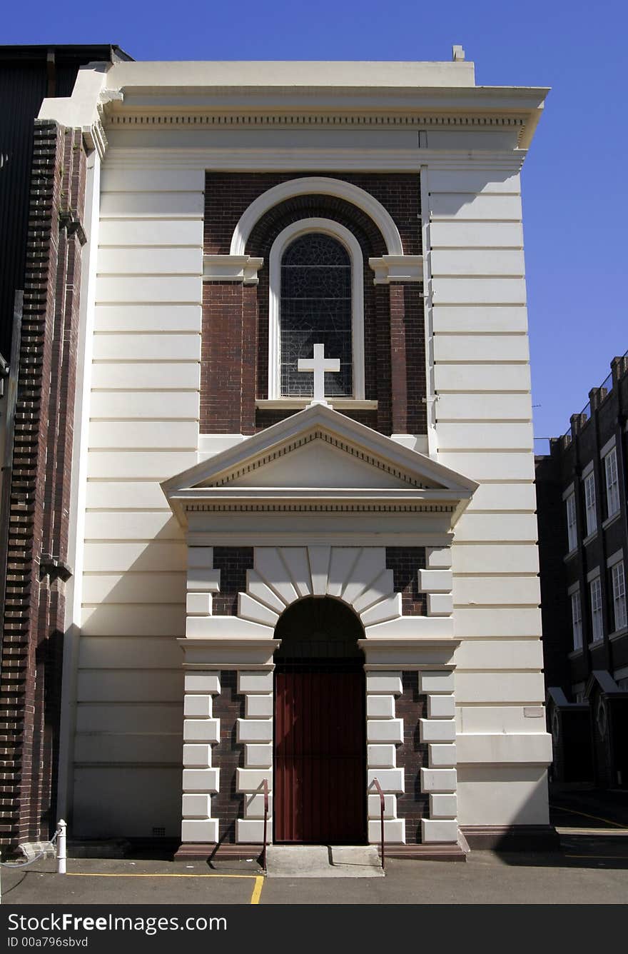 Entrance To A Modern Church, Building in Sydney, Australia. Entrance To A Modern Church, Building in Sydney, Australia