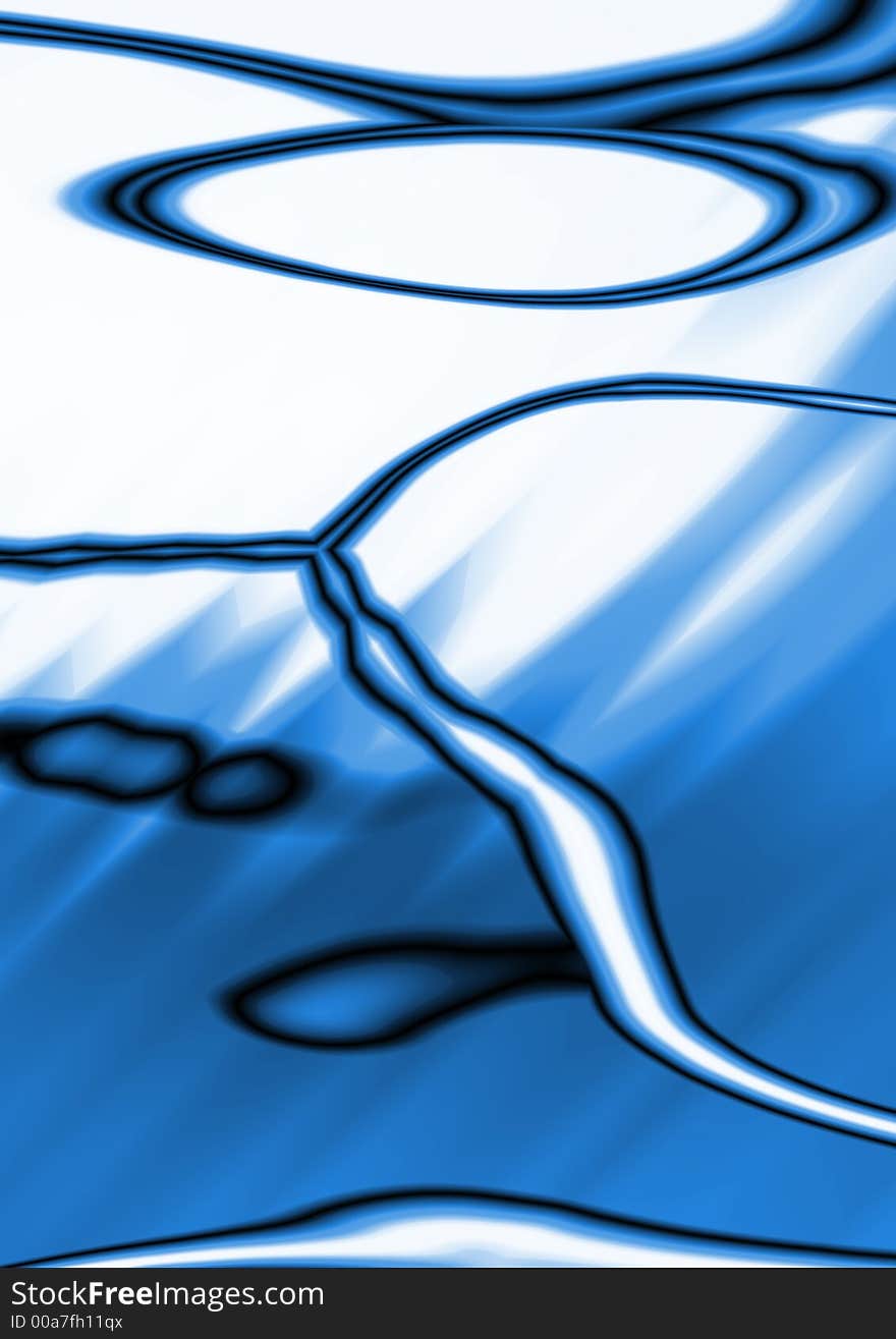 Abstract curves - blue fantasy background