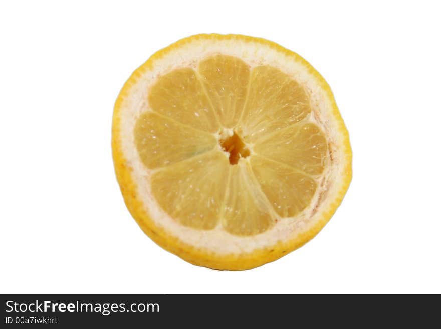 Yellow lemon half