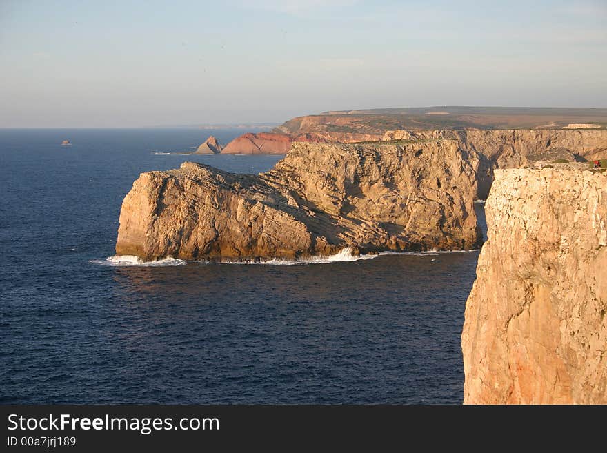 Cliff crashing into the ocean