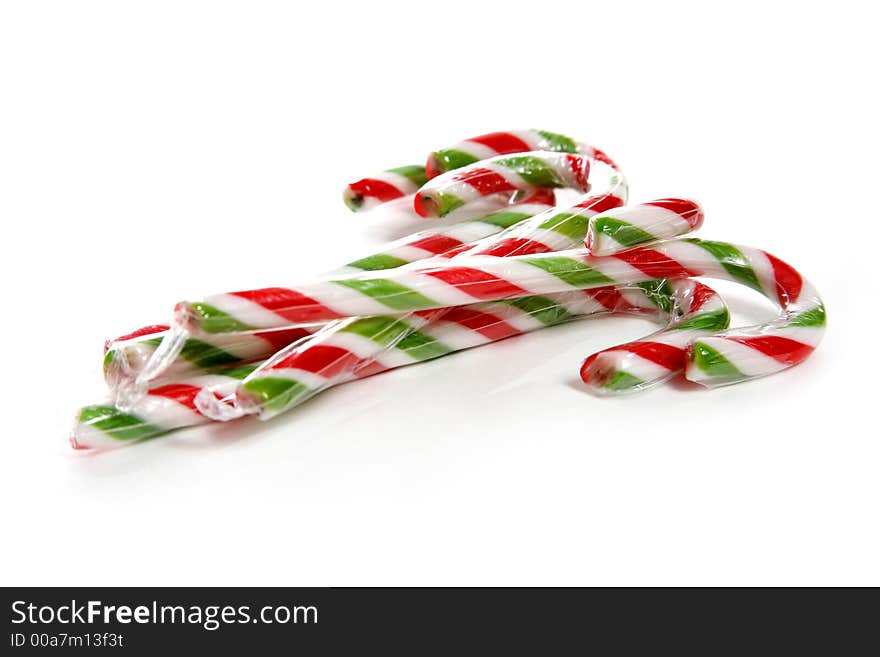 Candy canes isolated on white background. Candy canes isolated on white background