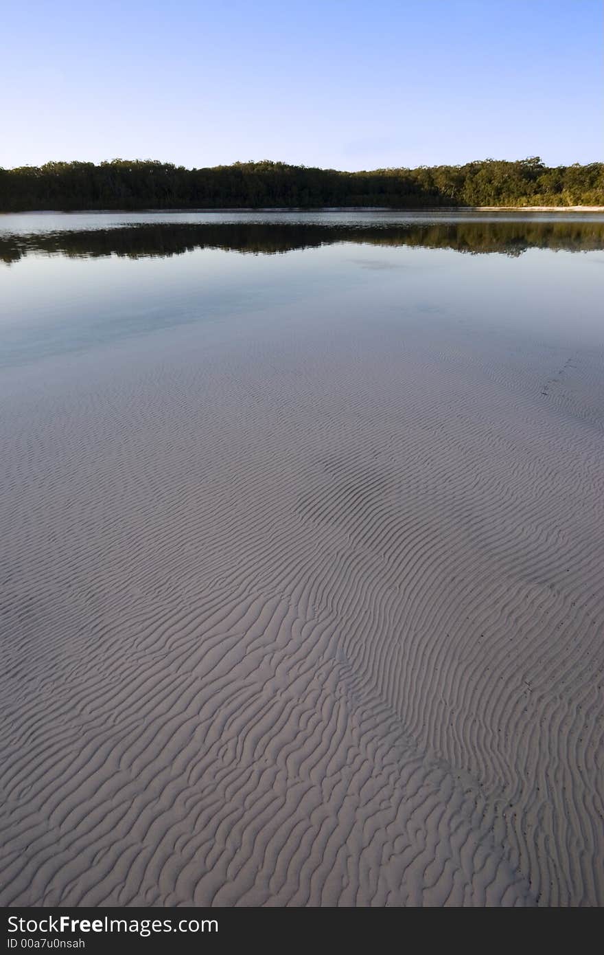 Landscape photo of lake mckenzie by day from water. Landscape photo of lake mckenzie by day from water