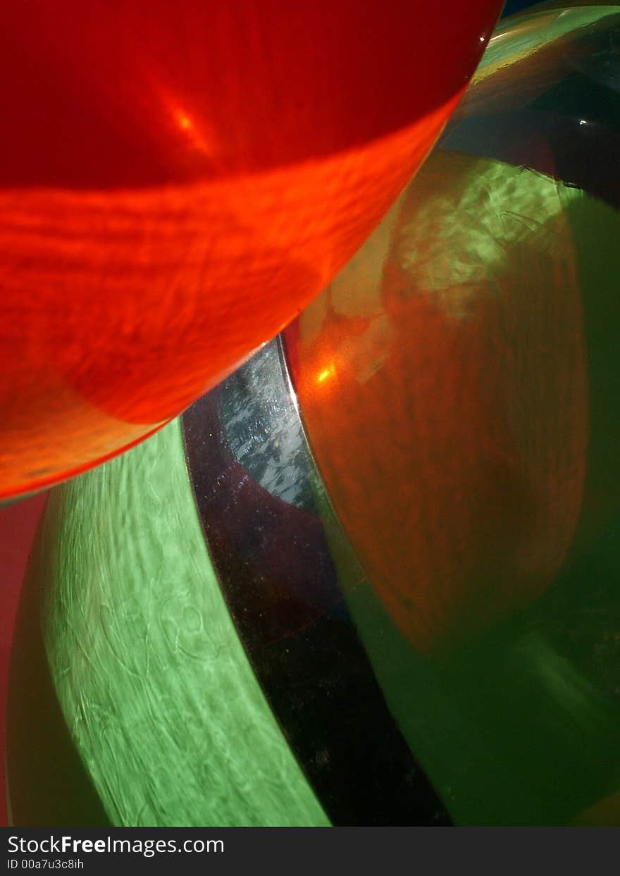 Light flowing thru Plastic colored balls. Light flowing thru Plastic colored balls