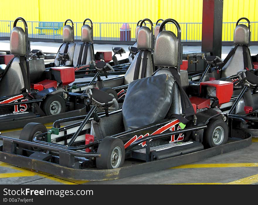 GoKarts at an amusement park