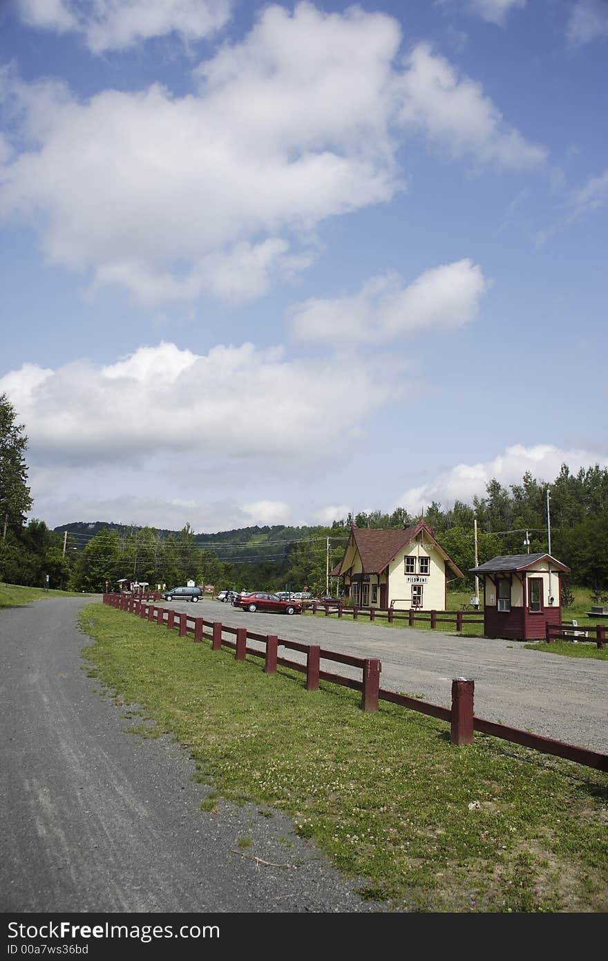 Old train satation, now part of a Bicycle route in Quebec, Canada. Old train satation, now part of a Bicycle route in Quebec, Canada