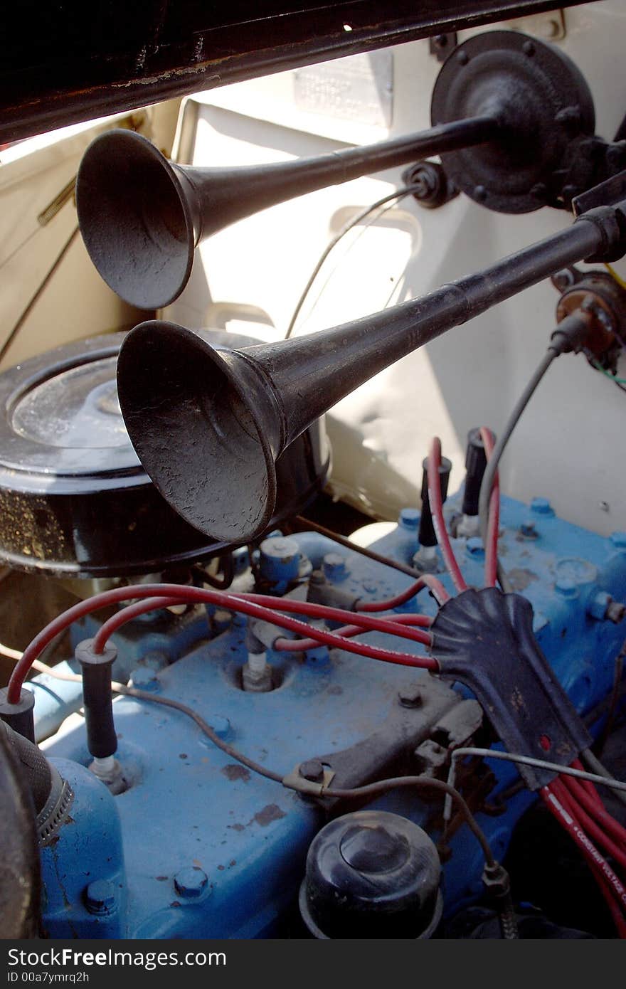 Detail of an antique car