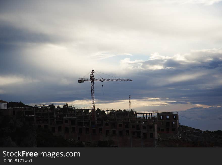 Construction in Casares, Andalucia, Spain in Europe