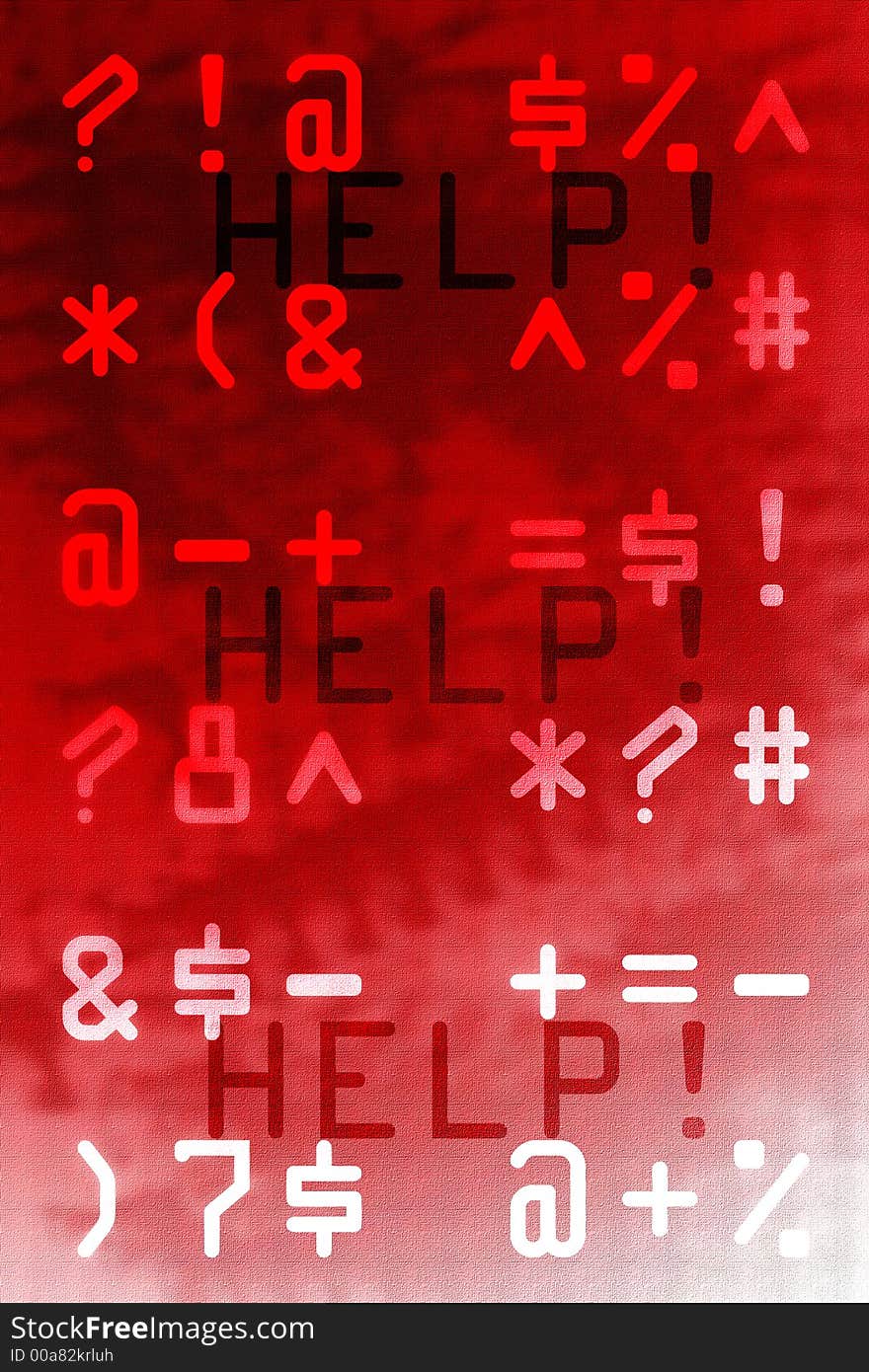 Signs and symbols on red background with word help. Signs and symbols on red background with word help.