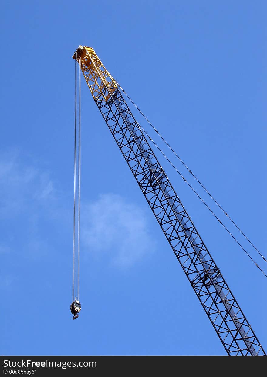 Crane against a blue sky